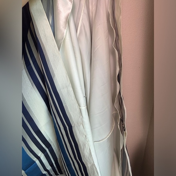 Theia Navy & White Nautical Stripe Jacquard Taffeta Full Skirt Formal Gown 4 - Picture 14 of 14